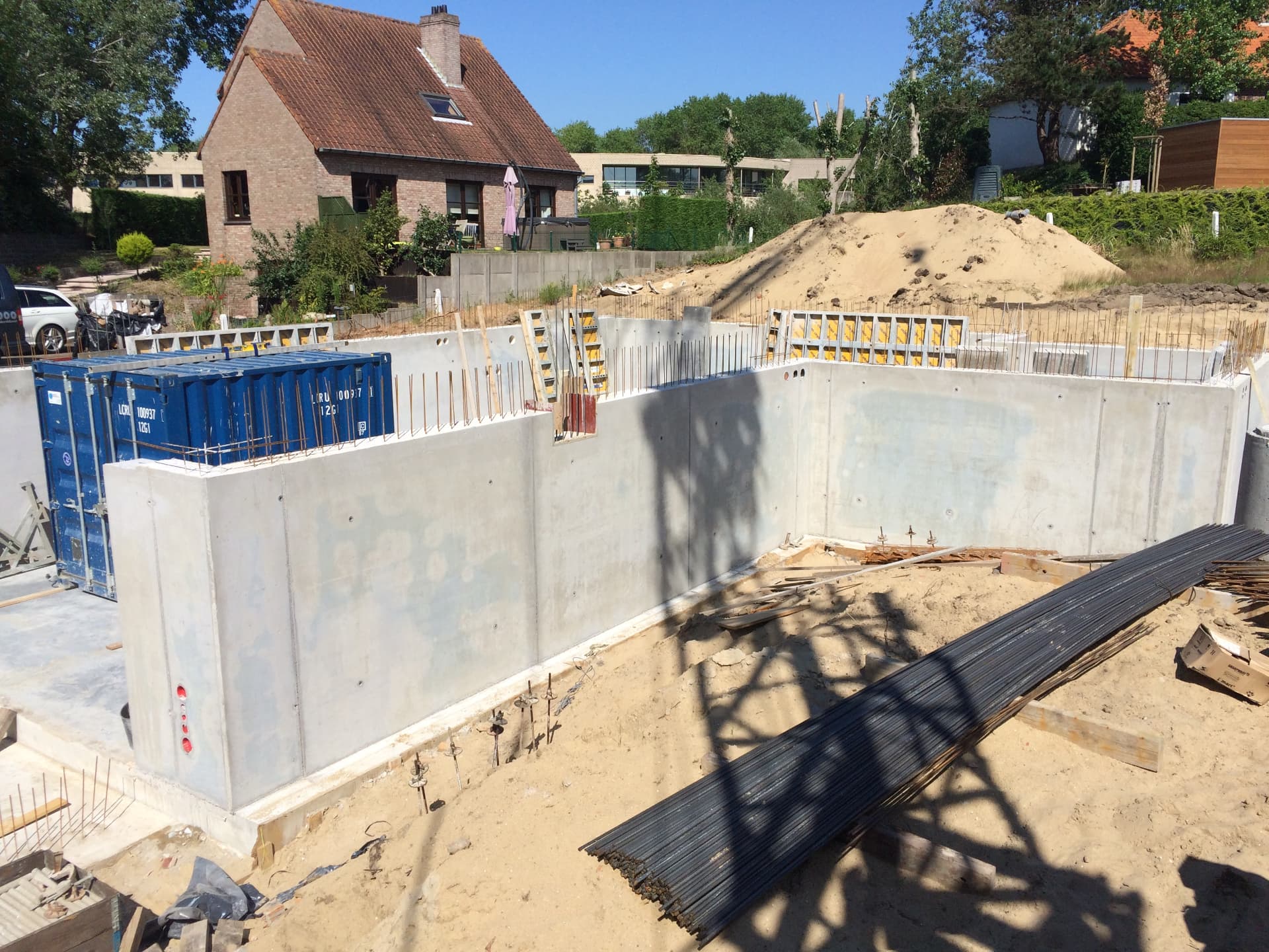Travaux de cave et de fondations en cours